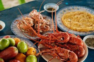 fresh seafood lunch in Phu Yen