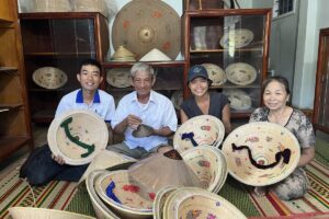 conical hat craft village in binh dinh, vietnam