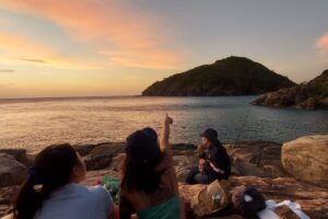 watching sunset in Con Dao
